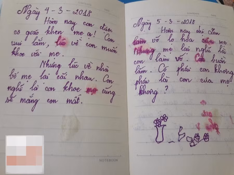 “Con không phải là con mẹ, phải không?” - cuốn nhật ký nhòe nước mắt của bé gái lớp 5 khiến các bậc cha mẹ sững sờ