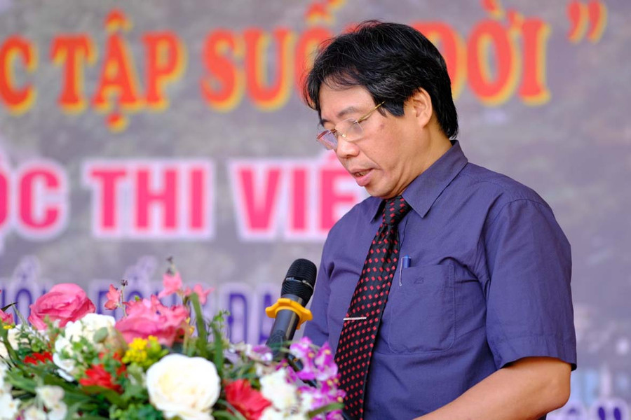 Ông Tạ Ngọc Thắng- Trưởng phòng GD&ĐT quận Đống Đa phát động cuộc thi