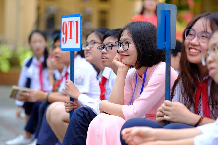 Các em học sinh hào hứng với cuộc thi