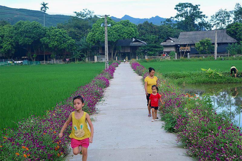 Rực rỡ sắc hoa những con đường ở Yên Bái ảnh 2 Đẹp nao lòng những con đường rực rỡ sắc hoa ở Yên Bái