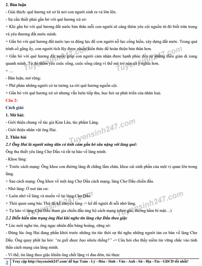 Gợi ý giải đề Ngữ văn thi vào lớp 10 tỉnh Nam Định năm 2022 ảnh 2