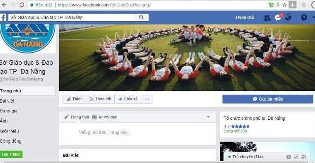 Trang facebook giả mạo Sở GD&ĐT Đà Nẵng 