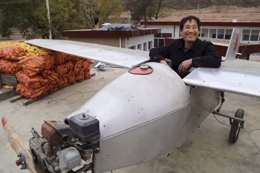 nong dan trung quoc tu che may bay tau ngam