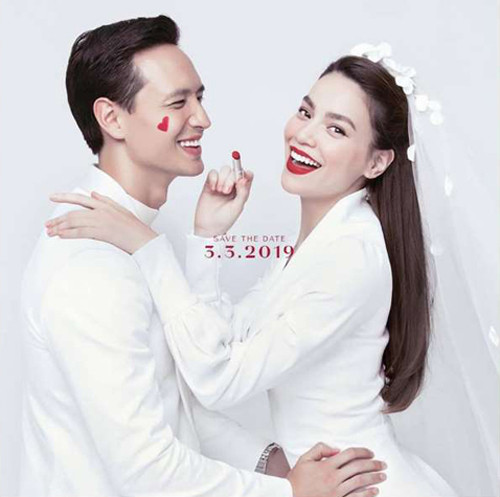 Các sao Việt được fan giục cưới năm 2019 ảnh 1 Bức ảnh khiến fan lầm tưởng là ảnh cưới của Hồ Ngọc Hà - Kim Lý thực chất là ảnh thông báo ngày ra mắt loại son môi mới của Hồ Ngọc Hà.