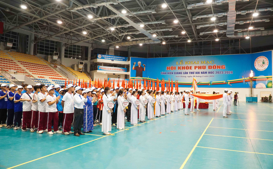 Hội khỏe Phù Đồng tỉnh Kiên Giang năm nay có 3.742 vận động viên tham dự.