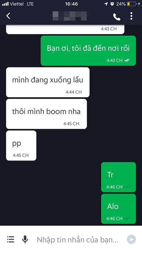Cô gái thản nhiên nhắn tin bom 20 cốc trà sữa.
