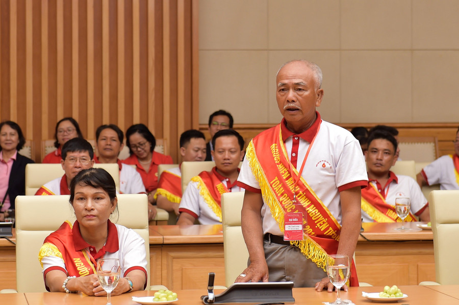 Một tấm gương hiến máu tiêu biểu được tôn vinh trong năm 2019. Ảnh: VGP/Nhật Bắc Một tấm gương hiến máu tiêu biểu được tôn vinh trong năm 2019. Ảnh: VGP/Nhật Bắc