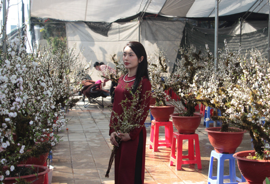 Thiếu nữ vùng cao đi chợ Xuân.