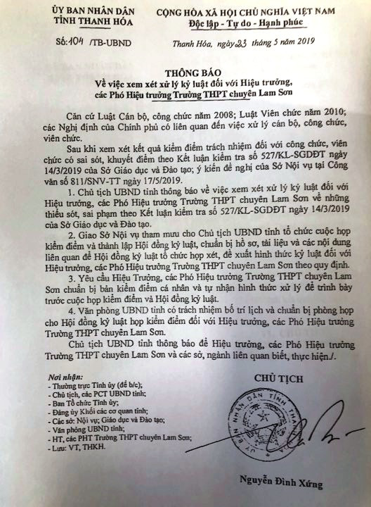 Văn bản chỉ đạo của Chủ tịch UBND tỉnh Thanh Hóa Văn bản chỉ đạo của Chủ tịch UBND tỉnh Thanh Hóa