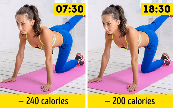 Không tập thể dục Trong một thử nghiệm so sánhkhả năng đốt cháy năng lượng của người tập luyện vào buổi sáng và buổi tối, các nhà nghiên cứu đãphát hiện ra rằng, những ngườitập thể dục trước bữa ăn sáng sẽ ăn ít thức ăn hơn trong ngày. Ngoài ra, nghiên cứu cũng cho thấy, tập thể dục trong lúc đói làm tăng hiệu quả giảm cân lên tới 20%