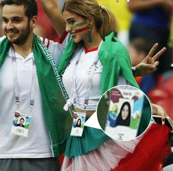 Nhiều người tỏ ra thích thú khi nhìn thấy gương mặt xinh đẹp củaCĐV Iran - một trong những quốc gia mà phụ nữ luôn phải đeo khăn trùm đầu. Ảnh:Twitter. Nhiều người tỏ ra thích thú khi nhìn thấy gương mặt xinh đẹp củaCĐVIran - một trong những quốc gia mà phụ nữ luôn phải đeo khăn trùm đầu. Ảnh:Twitter.