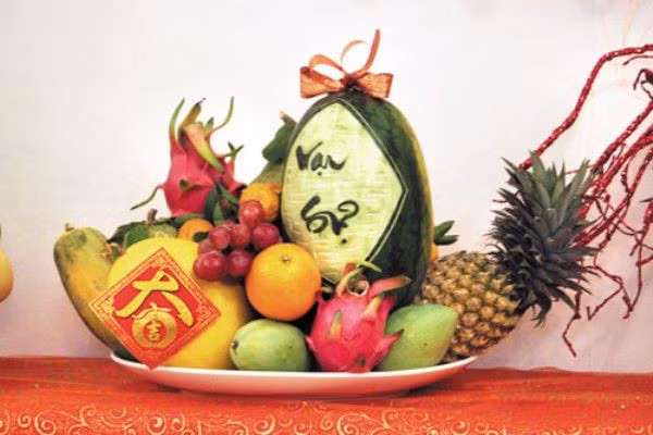Mâm ngũ quả của người miền Nam.