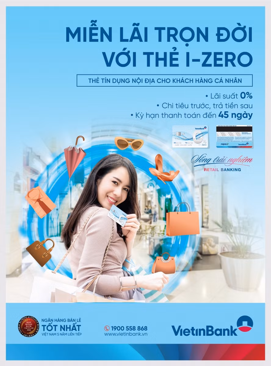 Miễn lãi trọn đời với thẻ trả góp VietinBank i-Zero ảnh 1