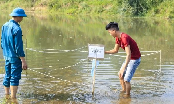 Hiện trường được BCHQS huyện Điện Biên phong tỏa Hiện trường được BCHQS huyện Điện Biên phong tỏa