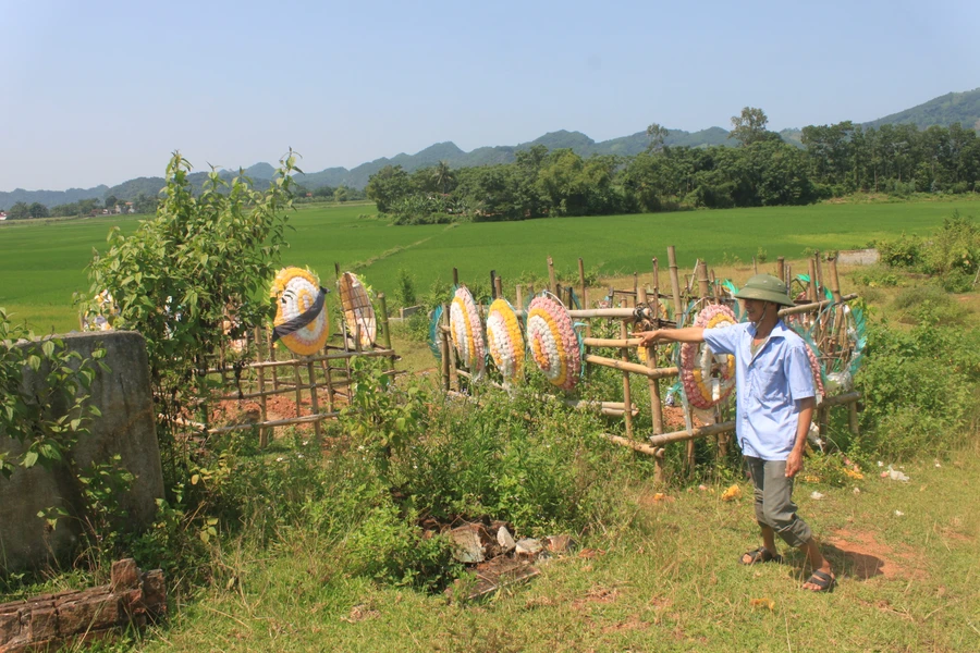 Khu đất tái định cư ở thôn Phúc Tân, xã Phúc Do, huyện Cẩm Thủy (Thanh Hóa) chỉ cách khu nghĩa trang, bãi rác của xã trên, dưới 300m - Ảnh: Nguyễn Quỳnh