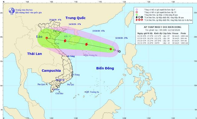 Áp thấp nhiệt đới đã mạnh lên thành bão số 7