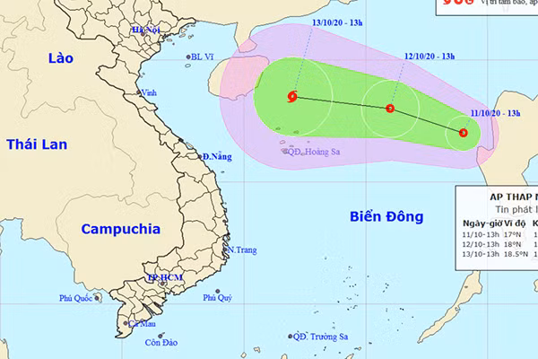 Áp thấp nhiệt đới mới hình thành có khả năng tiếp tục mạnh lên.