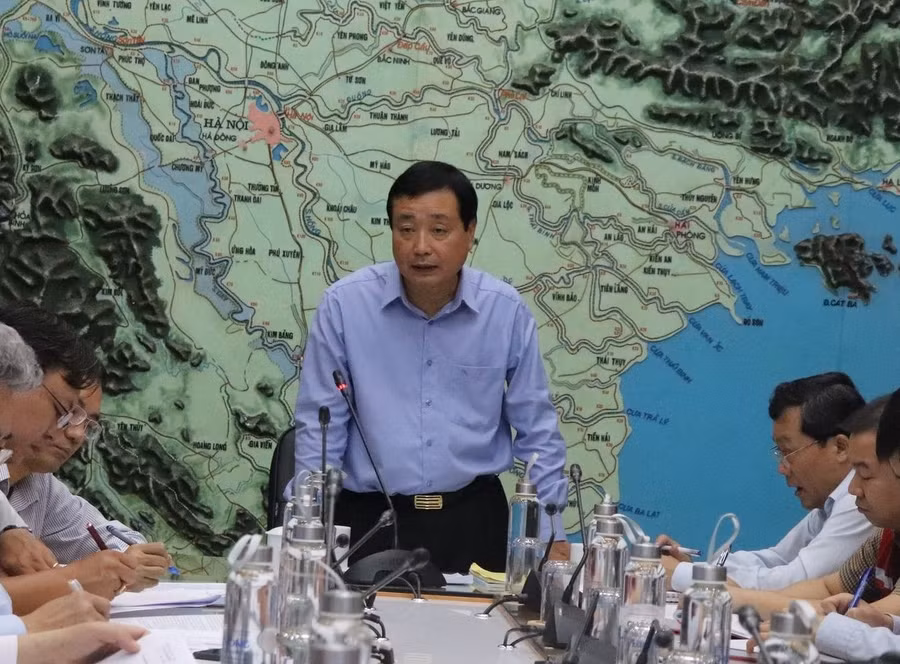 Ông Trần Quang Hoài, Tổng cục trưởng Tổng cục Phòng chống thiên tai phát biểu tại cuộc họp- Ảnh: VGP/Đỗ Hương