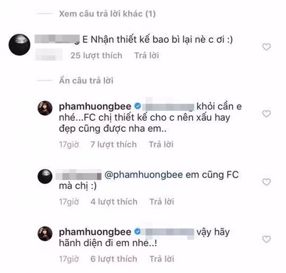 Người đẹp trả lời khi một fan muốn thiết kế lại bao bì cho cô. 