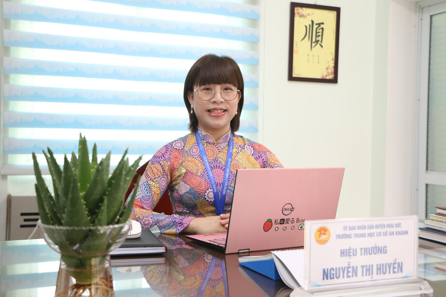 Cô Nguyễn Thị Huyền - Hiệu trưởng Trường THCS An Khánh.