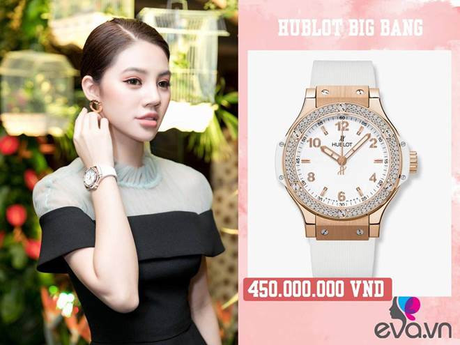 Thiết kế đồng hồ rẻ nhất trong BST của Jolie Nguyễn có mức giá cũng khá cao là 450 triệu đồng. Thiết kế đồng hồ rẻ nhất trong BST của Jolie Nguyễn có mức giá cũng khá cao là 450 triệu đồng.
