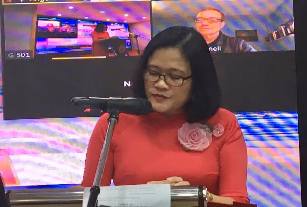 TS. Doãn Thị Mai Hương – Phó Hiệu trưởng Trưởng nhà trường phát biểu khai mạc hội thảo.