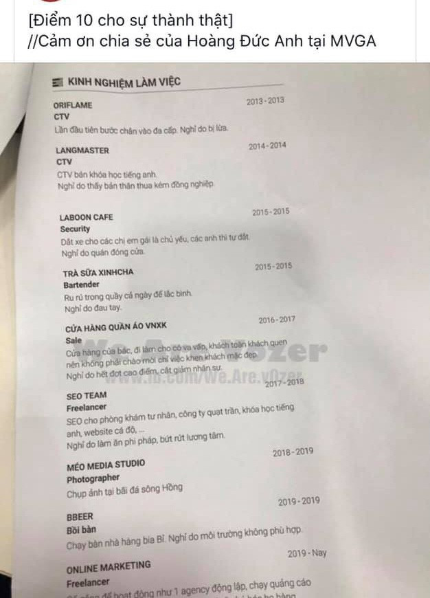 Cười nắc nẻ với chiếc CV thật thà nhất quả đất, thế này các nhà tuyển dụng còn biết hỏi gì nữa? - Ảnh 1. Cười nắc nẻ với chiếc CV thật thà nhất quả đất, thế này các nhà tuyển dụng còn biết hỏi gì nữa? - Ảnh 1.