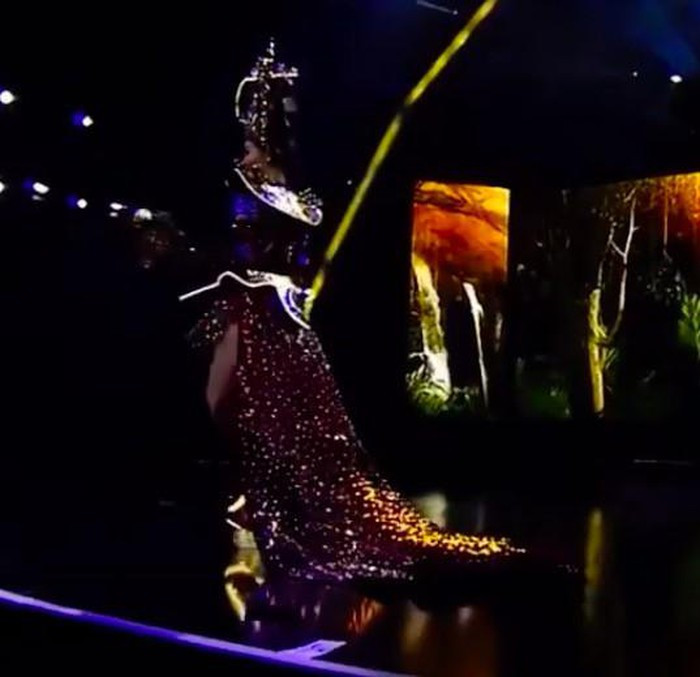 Trang phục gắn 2.000 bóng đèn của Kiều Loan không sáng trên sân khấu ảnh 1