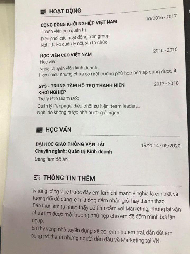 Cười nắc nẻ với chiếc CV thật thà nhất quả đất, thế này các nhà tuyển dụng còn biết hỏi gì nữa? - Ảnh 2. Cười nắc nẻ với chiếc CV thật thà nhất quả đất, thế này các nhà tuyển dụng còn biết hỏi gì nữa? - Ảnh 2.