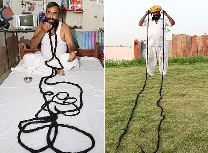 Bộ ria dài khủng của ông Vyas khiến ông cũng như gia đình đều thấy tự hào. Bộ ria dài khủng của ông Vyas khiến ông cũng như gia đình đều thấy tự hào. Ảnh: Barcroft Media.