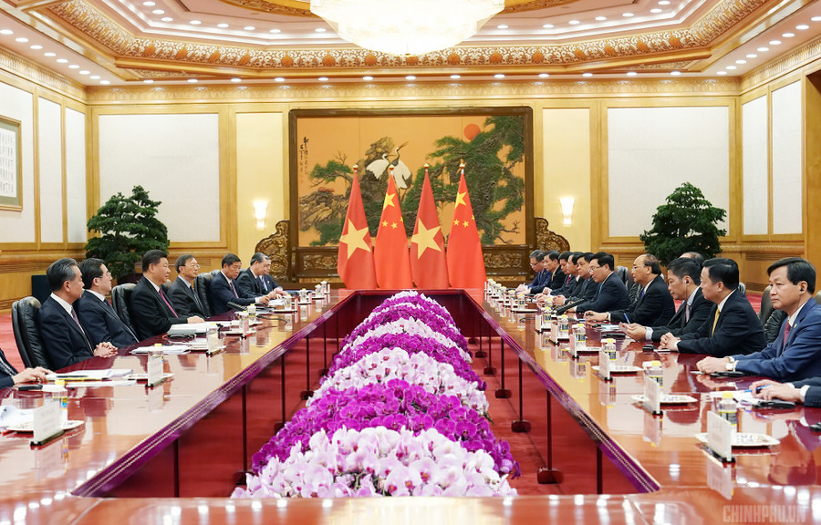 Quang cảnh cuộc hội kiến. Ảnh: VGP/Quang Hiếu Quang cảnh cuộc hội kiến. Ảnh: VGP/Quang Hiếu