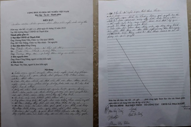 UBND xã Thạch Khê ra văn bản yêu cầu gia đình bà Tâm dừng thi công nhưng công trình sau đó vẫn được hoàn thành. UBND xã Thạch Khê ra văn bản yêu cầu gia đình bà Tâm dừng thi công nhưng công trình sau đó vẫn được hoàn thành.