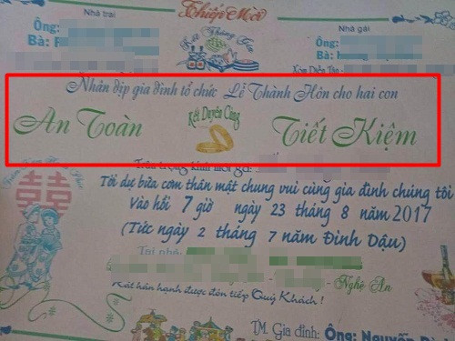 Đám cưới An Toàn - Tiết Kiệm. Đám cưới An Toàn - Tiết Kiệm.