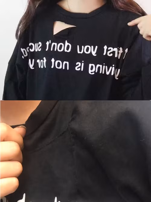 Chiếc áo lúc mới mua và khi được mẹ vá lại.