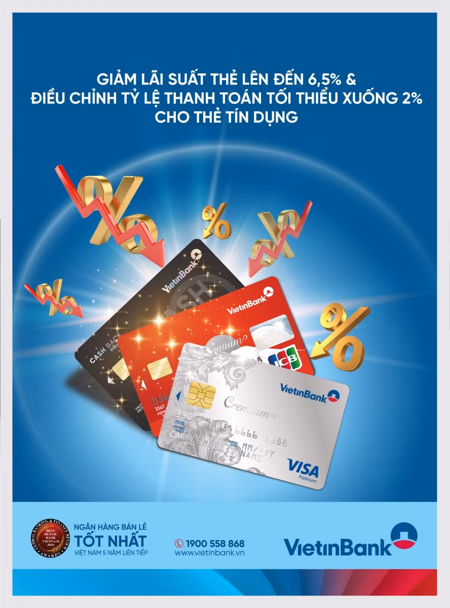 VietinBank: Điều chỉnh lãi suất và tỷ lệ trích nợ tối thiểu thẻ tín dụng ảnh 1