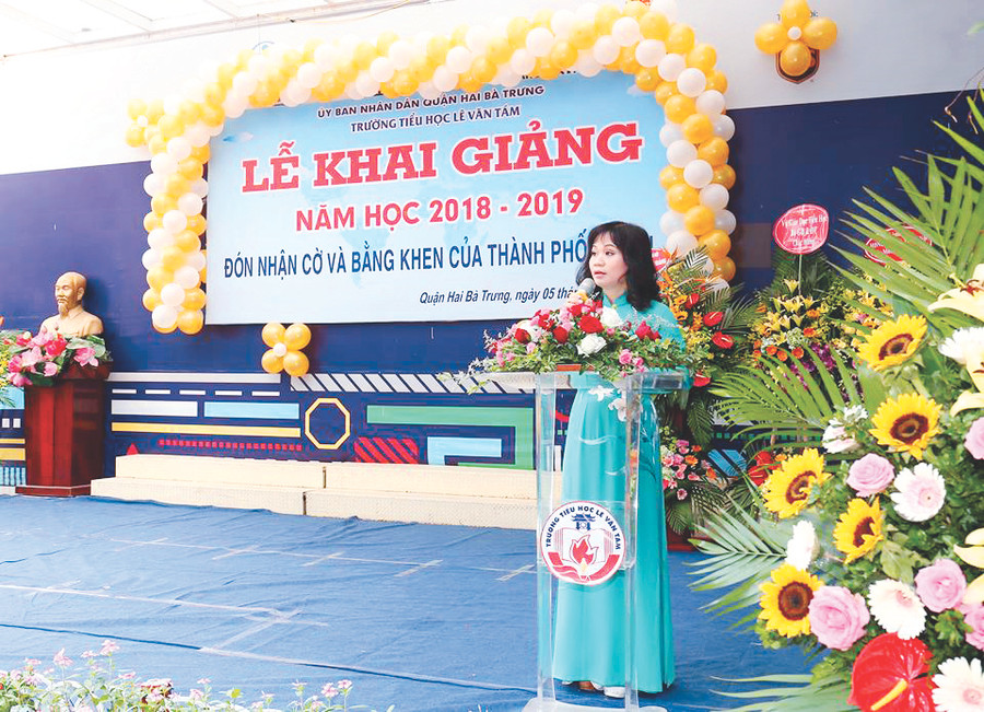 Cô Nguyễn Thị Thu Hảo - Hiệu trưởng Trường Tiểu học Lê Văn Tám