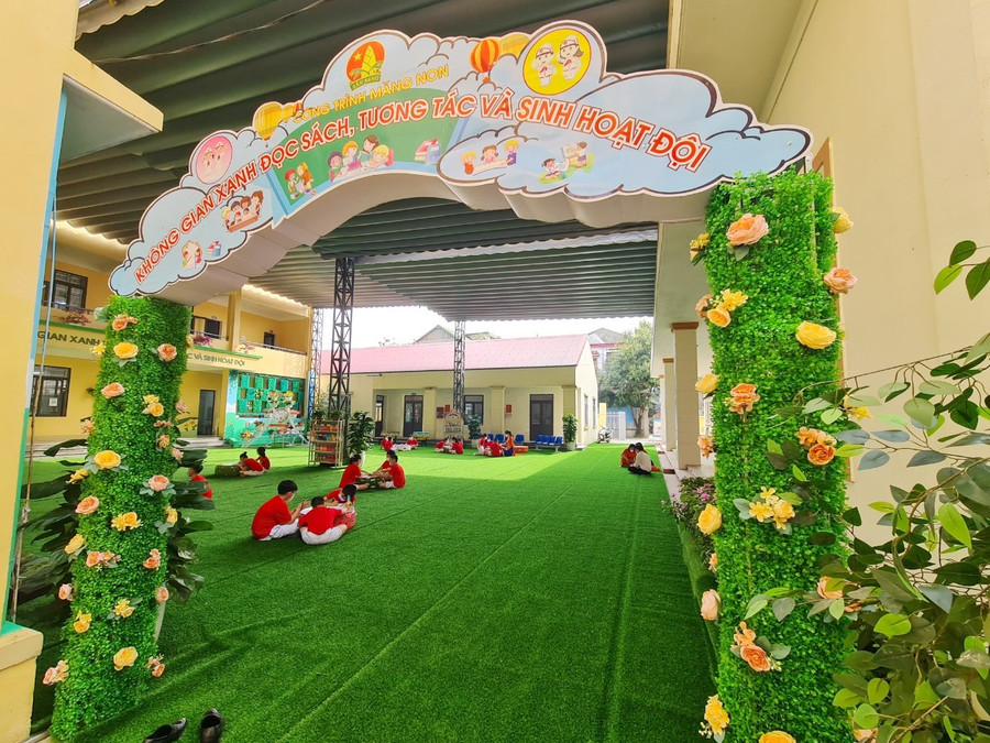 Công trình &quot;Không gian xanh đọc sách, tương tác và sinh hoạt Đội&quot;.