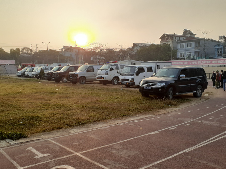 Các phương tiện được huy động phục vụ cho phiên xét xử Các phương tiện được huy động phục vụ cho phiên xét xử