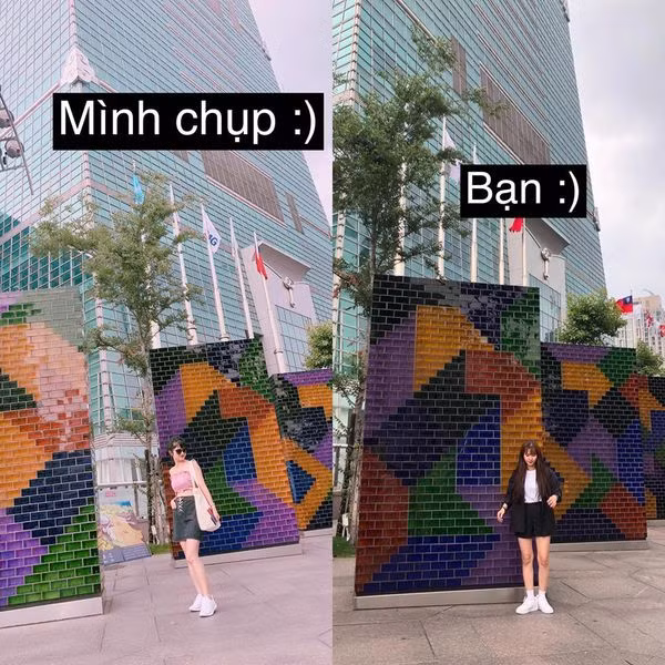 Bất chấp mọi tư thế bấm máy như 1 nhiếp ảnh gia chuyên nghiệp để chụp cho bạn, nhưng đến lượt mình thì nó chỉ chụp cho có.