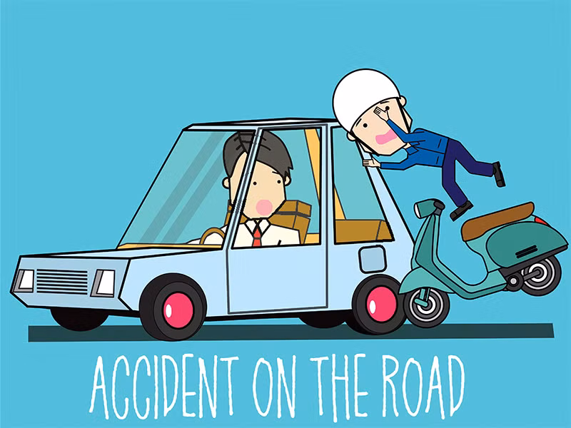 the sports racing with man standing at side . Vector illustration flat design.