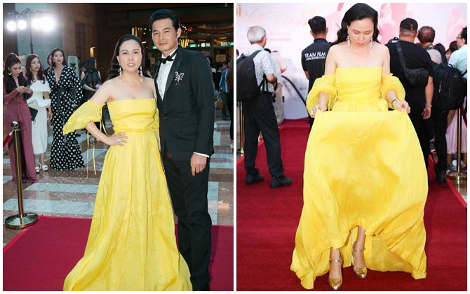 Chiếc đầm dạ hội màu vàng này có giá gần 4.000 USD (tương đương hơn 90 triệu đồng) khi mặc trên người Phượng Chanel lại trông luộm thuộm đến thế này? Giới mộ điệu thời trang quả thực không biết nên trách người mặc hay trách hãng nữa đây...