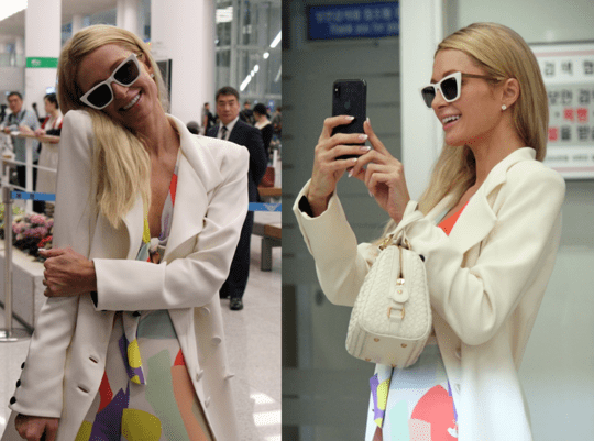 Hình ảnh Paris Hilton hạ cánh xuống sân bay quốc tế Incheon ở Hàn Quốc. Hình ảnh Paris Hilton hạ cánh xuống sân bay quốc tế Incheon ở Hàn Quốc.