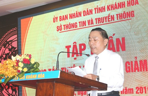 Ông Phạm Duy Lộc - Giám đốc Sở Thông tin và Truyền thông Khánh Hòa phát biểu tại lớp tập huấn. Ông Phạm Duy Lộc - Giám đốc Sở Thông tin và Truyền thông Khánh Hòa phát biểu tại lớp tập huấn.