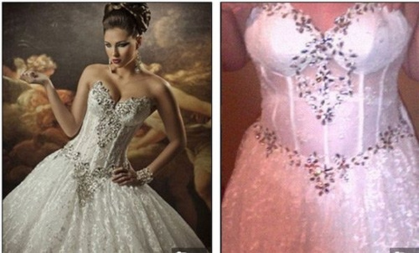 Dân tình choáng váng với chiếc váy cưới xuyên thấu như 