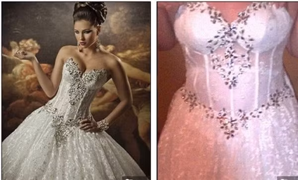 Dân tình choáng váng với chiếc váy cưới xuyên thấu như 