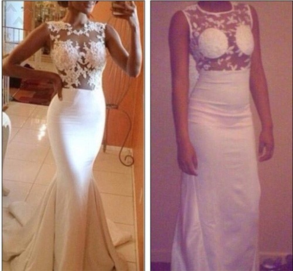 Dân tình choáng váng với chiếc váy cưới xuyên thấu như 