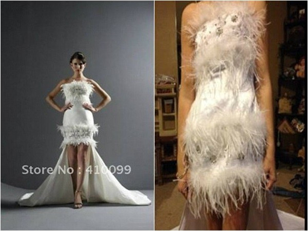 Dân tình choáng váng với chiếc váy cưới xuyên thấu như 