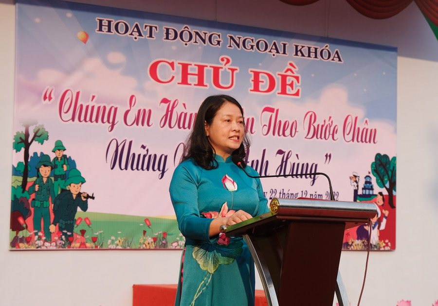 Bà Nguyễn Thị Thuý Hoà, Hiệu trưởng Trường Tiểu học Điện Biên 2.