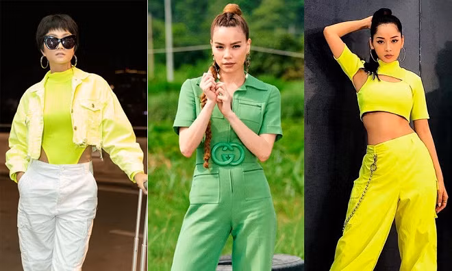 Diện đồ xanh nõn chuối chói chang, H"Hen Niê, Hồ Ngọc Hà bước vào đường đua hot trend 2019