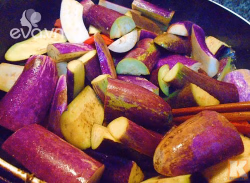 cà tím bung đậu, cà tím, cà bung đậu